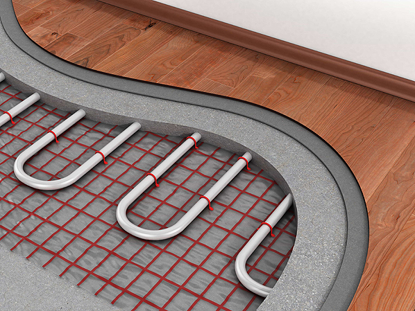 Maincor MLCP underfloor heating pipe and manifold system.